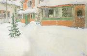 Carl Larsson THe Cottage in the Snow oil painting reproduction